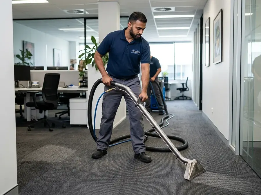 Extracting water from office carpet in Valencia